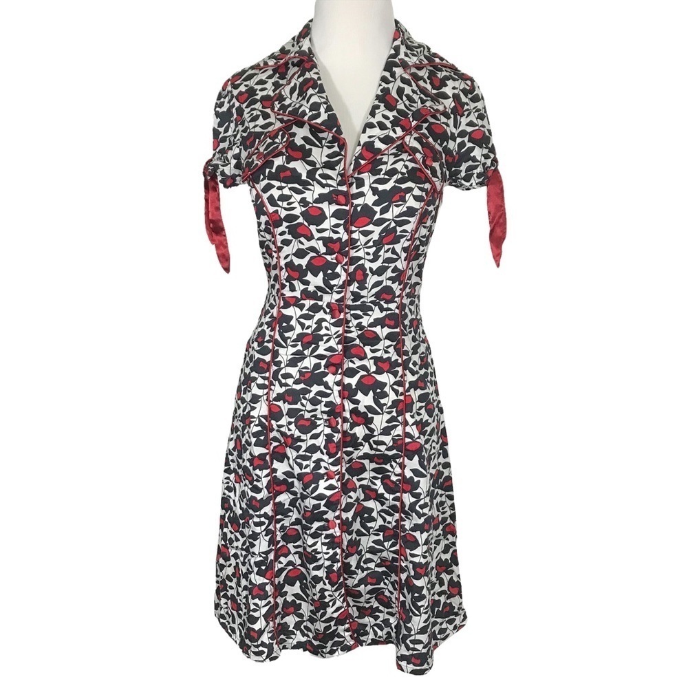 TRES Chic Vintage Y2K Button Down Dress Rockabilly Western Style SMALL